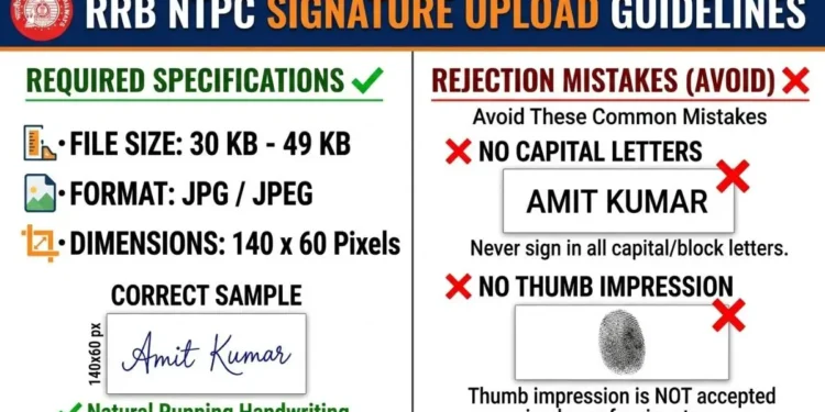 rrb ntpc signature size and format