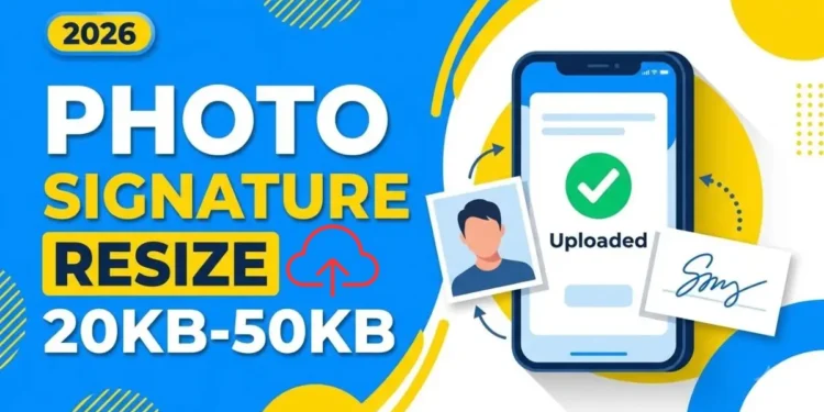 sarkari result photo signature resize 20kb to 50kb